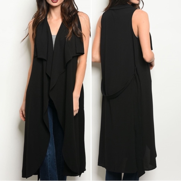 Trend setter Diva Boutique item Jackets & Blazers - LAST 1! Belted  open front drape duster vest